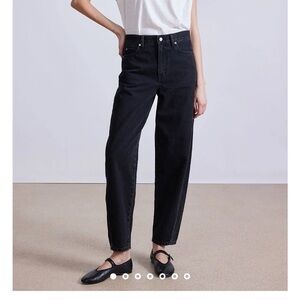 New APIECE APART HIGH RISE MARI BARREL JEAN Luna wash black jeans 30